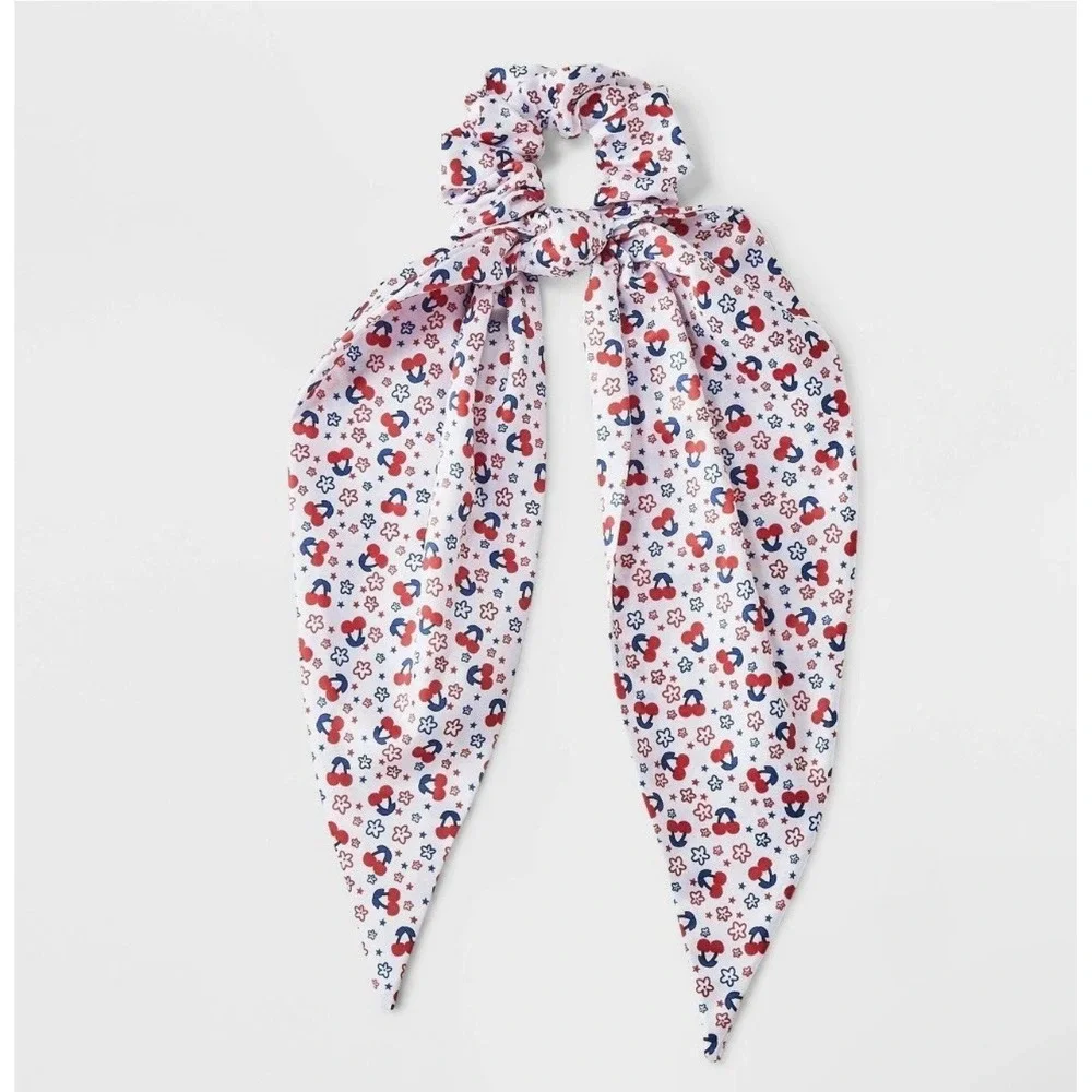 Americana Cherry Star Print Hair Twister with Tails Multicolor NWT